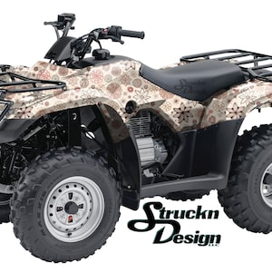 Floral Pattern Retro Flowers Camo 4ft x 10ft Decal Vinyl Graphic Pattern Wrap Kit ATV UTV Golf Cart Motorcycle Scooter Bike Cast Laminate