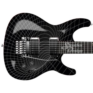 Illusion Hole White Black Guitar Bass Metal Vinyl Wrap Skin Decal Laminated Air Release Bubble Free Graphic Peel & Stick Multiple Sizes