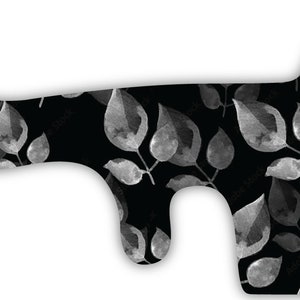 Grayscale Watercolor Leaves Vinyl Wrap For Doc Band Helmet Baby Cranial Helmet