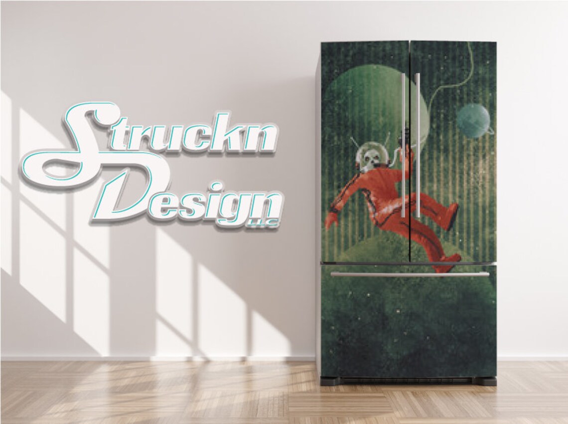 Vintage Alien Spacesuit Planet Space Design Refrigerator Fridge Freezer ...