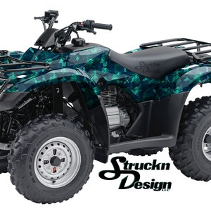 Hexagons Teal Blue Modern Vibrant 4ft x 10ft Aufkleber Vinyl Grafik Muster Wrap Kit ATV UTV Golf Cart Motorrad Roller Bike Cast Laminate