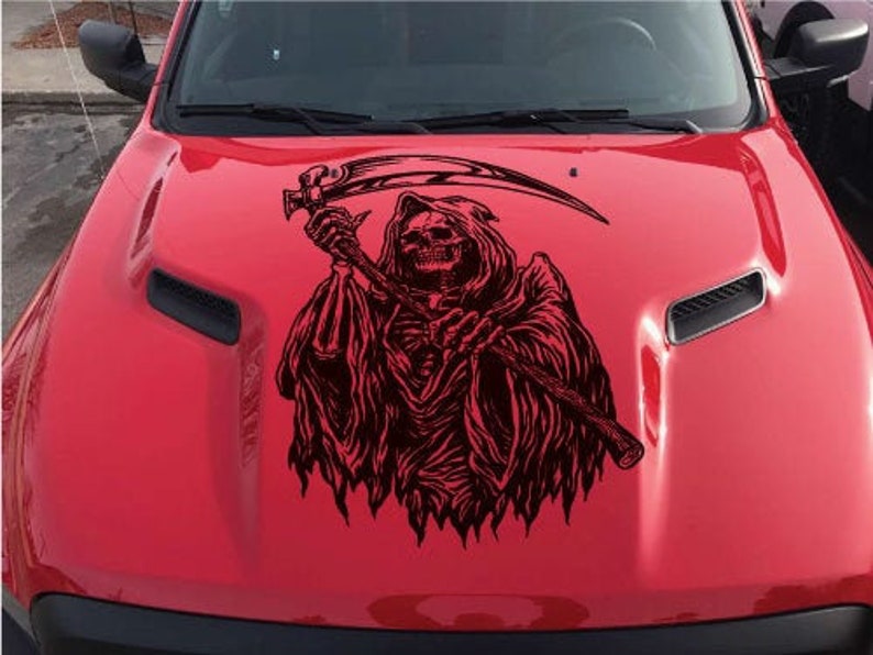 Reaper Skull Hand Graphic Tailgate Side Window Decal Vehicle Truck Car SUV Vinyl