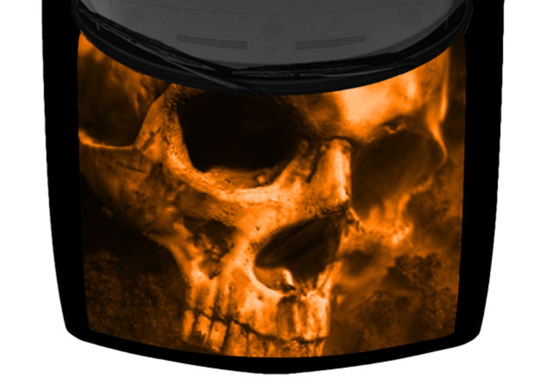 Calcomanía gráfica de vinilo para capó de camioneta, camioneta,  todoterreno, diseño de muerte en descomposición, calavera humana color  naranja claro, 58 x 65 pulgadas, opción laminada fundida, fabricada en EE.  UU. - Etsy México, image size:1080x759