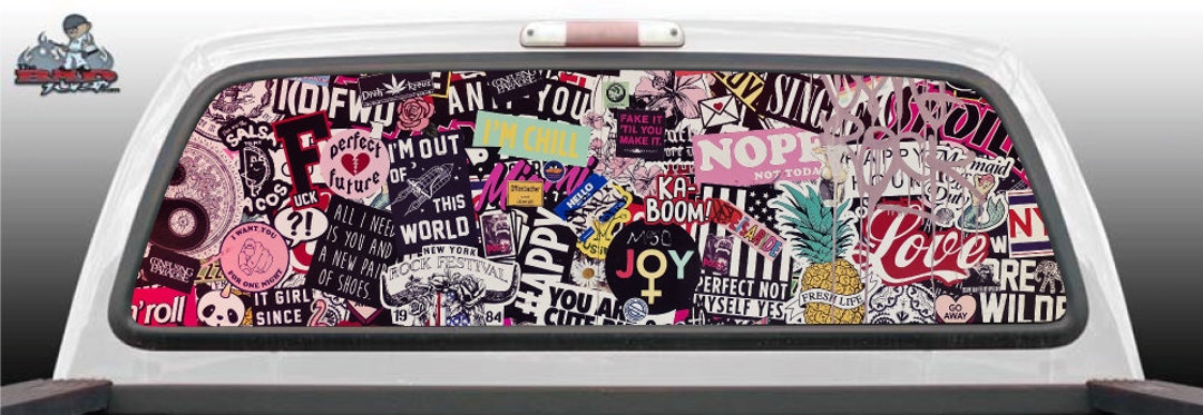 Sticker Bomb Stickers Glass Rear Window Decal Graphic Truck Perf Vinyl ...