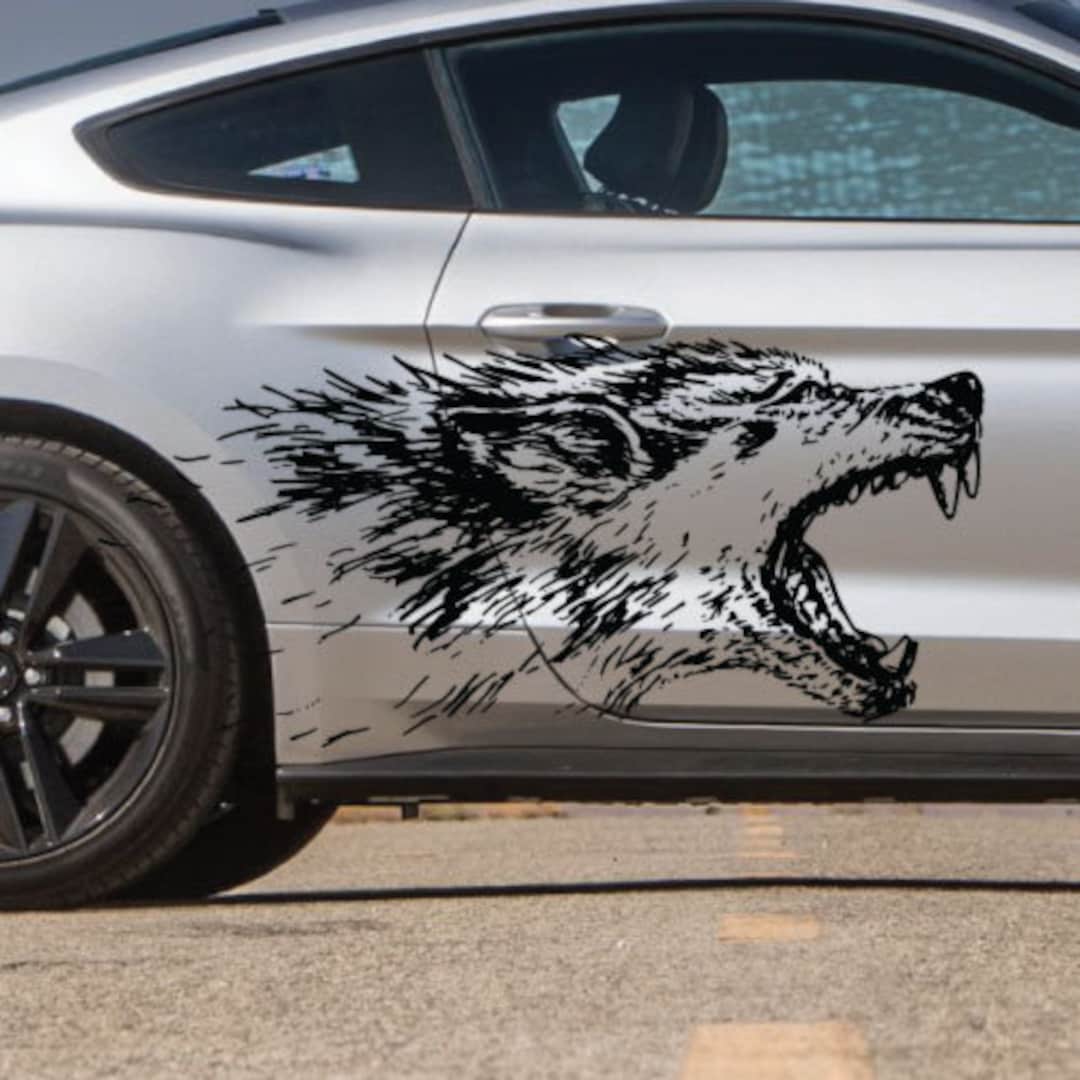 Fits Mustang F-150 Ranger Truck Car Vehicle Graphic Decal Side Wolf Coyote Blood