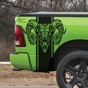 Fits Ram Stripe 4x4 Sport tribal Tattoo Grunge Design Tribal Door Bed Side Tailgate Pickup Vehicle Truck Vinyl Graphic Decal Sticker
