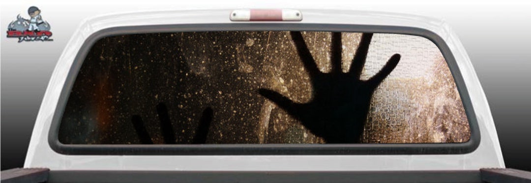 Hand on Window Print Glass Rear Window Decal Graphic Truck Perf Vinyl ...