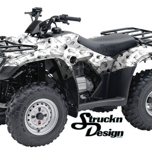 Zwart-wit vissen Louers Camo 4ft x 10ft Sticker Vinyl Grafisch Patroon Wrap Kit ATV UTV Golf Cart Motorfiets Scooter Bike Cast Laminaat