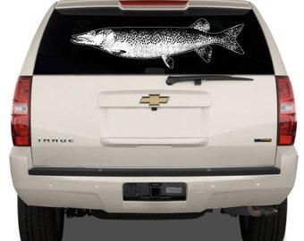 Musky Muskellunge Boot Yacht Bed SUV Hood Design Grunge Deur Graphic Vinyl Decal Truck Car Pickup Wrap Sticker Achterklep