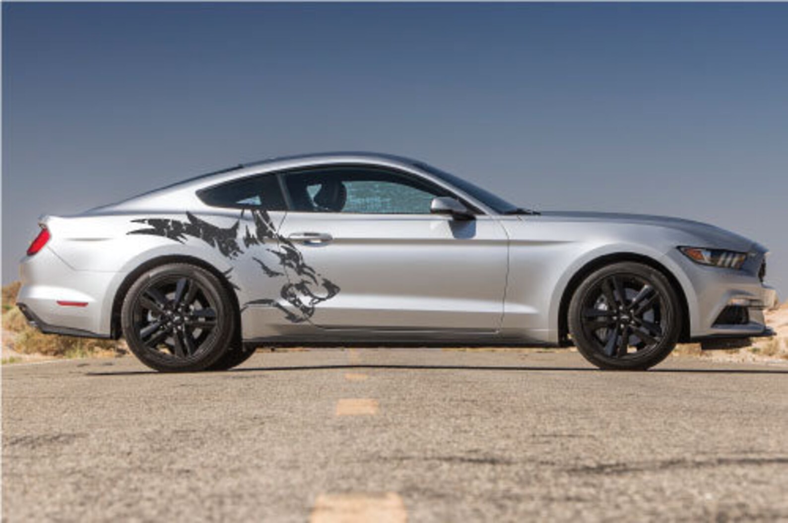 Mustang Ranger Coyote Wolf Tattoo Distressed Grunge Tribal Door Bed ...