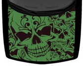 Sugar Skull Tattoo Grunge Hood Truck Wrap Vinyl Car Graphic Decal Black Green 58 quot x 65 quot USA Made Cast Laminated Option