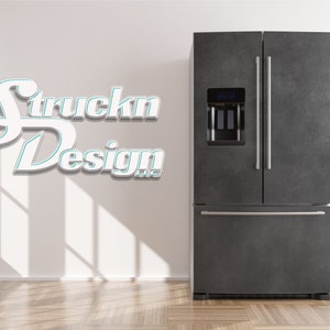Graue Kreidetafel Tafel Textur Kühlschrank Kühlschrank Gefrierfach Wrap Seite an Seite Unterseite Vinyl Wandbild Haut Aufkleber abnehmbar