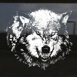 Wolf Werewolf Growling Teeth Window Bed SUV Hood Door Graphic Vinyl Decal Truck Car Van Pickup Sticker Tailgate