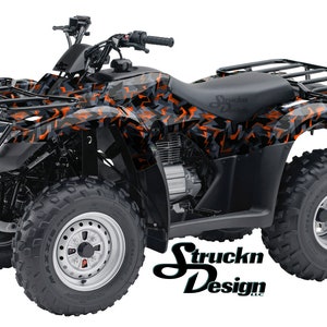 オレンジの斜めライン ストライプ パターン 4 フィート x 10 フィート デカール ビニール グラフィック パターン ラップ キット ATV UTV ゴルフ カート オートバイ スクーター バイク キャスト ラミネート