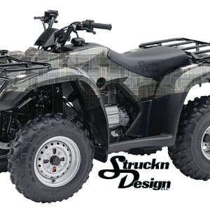オレンジ グレー チェック ライン チェッカー 4 フィート x 10 フィート デカール ビニール グラフィック パターン ラップ キット ATV UTV ゴルフ カート オートバイ スクーター バイク キャスト ラミネート付き US