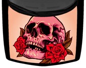 Sugar Skull And Roses Truck Car Hood Wrap Vinyl Graphic Decal Light Red 58 quot x 65 quot USA Made Cast Laminated Option