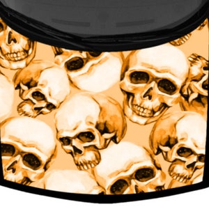 Skulls Pattern Pile Abstract Orange White Tint Grunge Car Pickup Truck Hood Wrap Vinyl Graphic Decal 58inx65in US Made Cast Laminated Option
