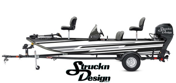 Sharp Thick Sleek White Black Gray Lines Stripes Fishing Fish Jon