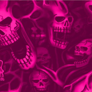 Pink Tattoo Flames Skulls Ghost Abstract Car Motorcycle Graphic Wrap Vinyl Decal Scooter Bike Golf Cart 22x60&quot; USA Made Cast Perf Laminate