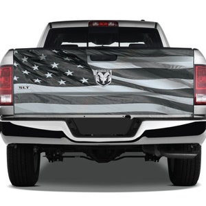 Amerikanische Amerika Flagge Graustufen Grunge Stoff Grafik Wickeln hinter tailgate Vinyl Pickup Truck Aufkleber