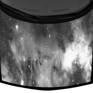 Nebula Galaxy Starry Stars Grayscale Milky Way Car Truck Pickup SUV Hood Wrap Vinyl Graphic Decal 58in x 65in US Made Cast Laminated Option