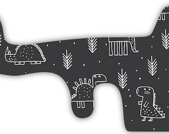 Charcoal Dinosaurs Tree Dots Vinyl Wrap For Doc Band Helmet Baby Cranial Helmet