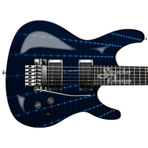 Glowing White Grid Tech Style Guitar Bass Metal Vinyl Wrap Skin Decal Laminated Air Release Bubble Free Graphic Peel & Stick Multiple Sizes