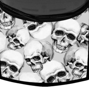 Skulls Pattern Pile Abstract 3D White Tint USA Grunge Car Pickup Truck Hood Wrap Vinyl Graphic Decal 58inx65in US Made Cast Laminated Option