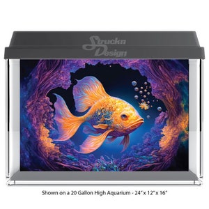 Colorido naranja azul Koi pez agua bajo el agua 10mil poliéster tanque de peces fondo de cristal acuario fondo impermeable gris opaco respaldo