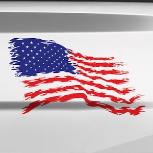 Grunge American Flag Distressed Splash Window Bed SUV Hood Door Graphic Vinyl Decal Truck Car Van Pickup Wrap Sticker Tailgate