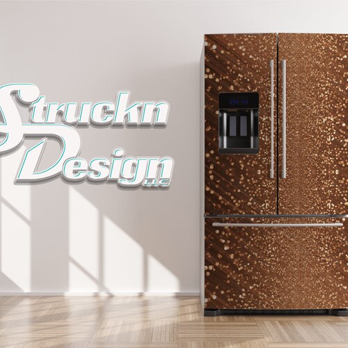 Copper Glitter Bokeh Style Brown Sparkle Refrigerator Fridge Etsy