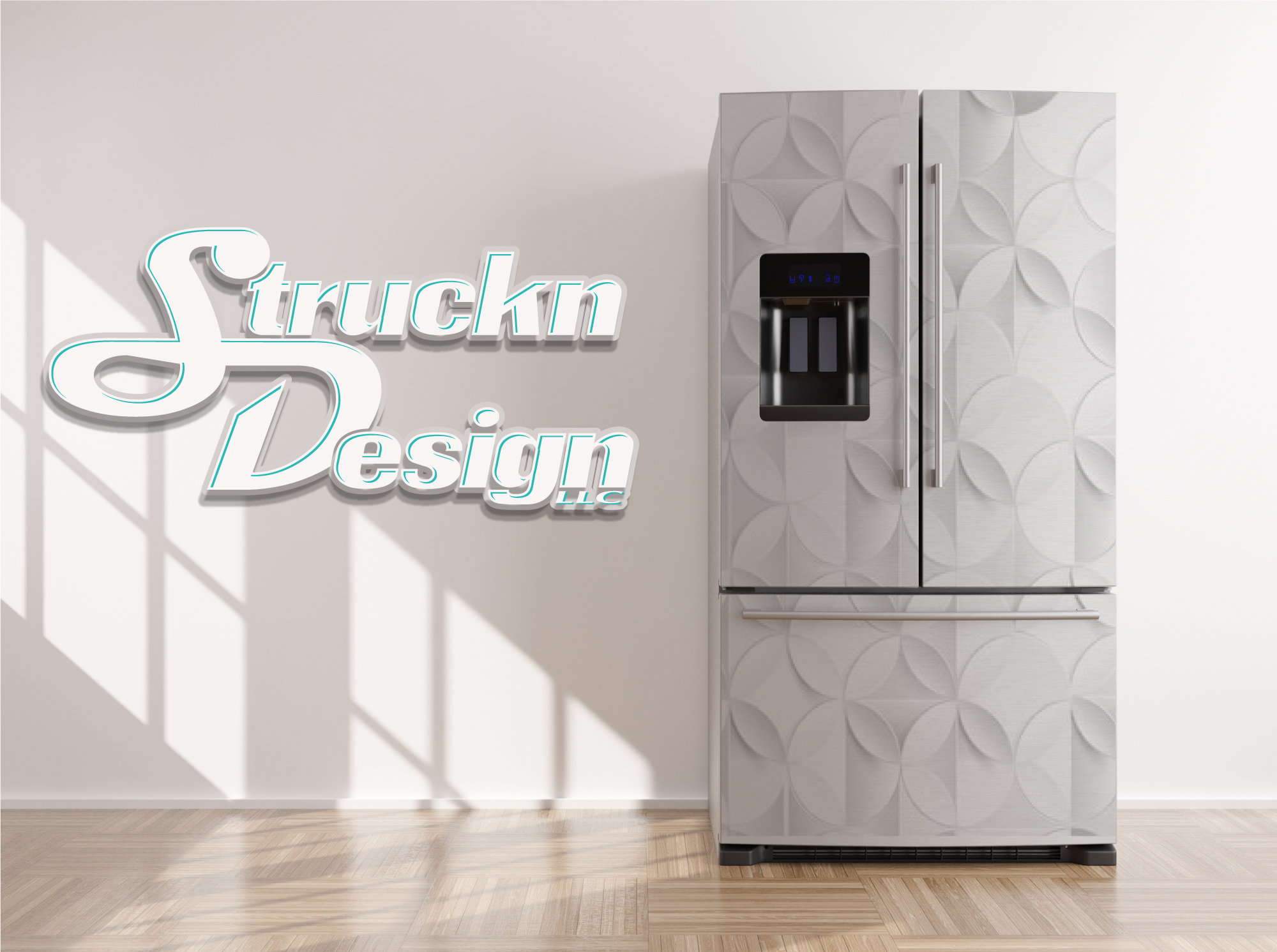 Patterned Refrigerator White Modern Circle Pattern Refrigerator Fridge Freezer Wrap Side by ...
