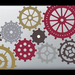 Gears Cogs Computer Laptop Design Vinyl Decal Sticker USA Skin Wrap ...