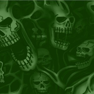 Tattoo Flames Green Skulls Ghost Abstract Car Motorcycle Graphic Wrap Vinyl Decal Scooter Bike Golf Cart 22x60&quot; USA Made Cast Perf Laminate