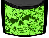 Sugar Skull Tattoo Grunge Hood Truck Wrap Vinyl Car Graphic Decal Lime Green 58 quot x 65 quot USA Made Cast Laminated Option
