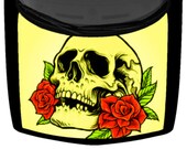 Sugar Skull And Roses Truck Car Hood Wrap Vinyl Graphic Decal Light Yellow 58 quot x 65 quot USA Made Cast Laminated Option