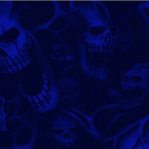 Tattoo Flames Blue Skulls Ghost Abstract Car Motorcycle Graphic Wrap Vinyl Decal Scooter Bike Golf Cart 22x60&quot; USA Made Cast Perf Laminate