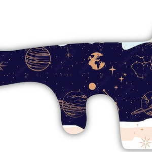 Blue Planets Space Pink Sun Vinyl Wrap For Doc Band Helmet Baby Cranial Helmet