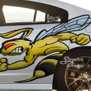 DS / PS Fits Super Bee Scat Pack Challenger Charger Fierce Angry Closed Fist Door Bed Side Pickup Vehicle Truck Car Vinyl Graphic Decal US