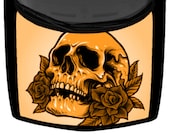 Sugar Skull And Roses Truck Car Hood Wrap Vinyl Graphic Decal Bright Orange 58 quot x 65 quot USA Made Cast Laminated Option