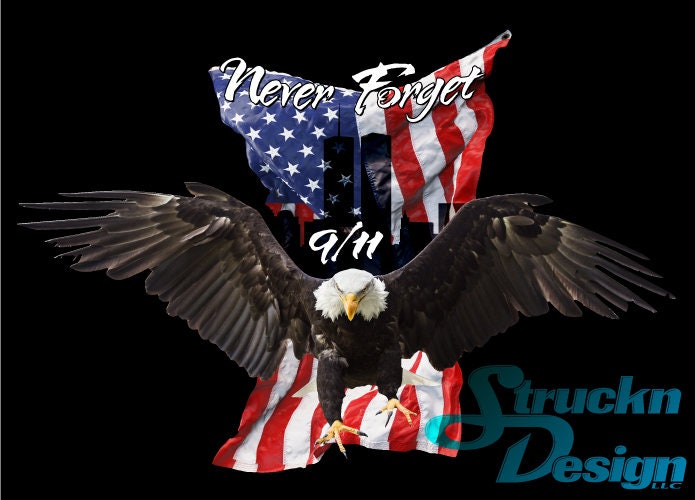 9/11 Never Forget American Flag Bald Eagle Decal Window USA US | Etsy