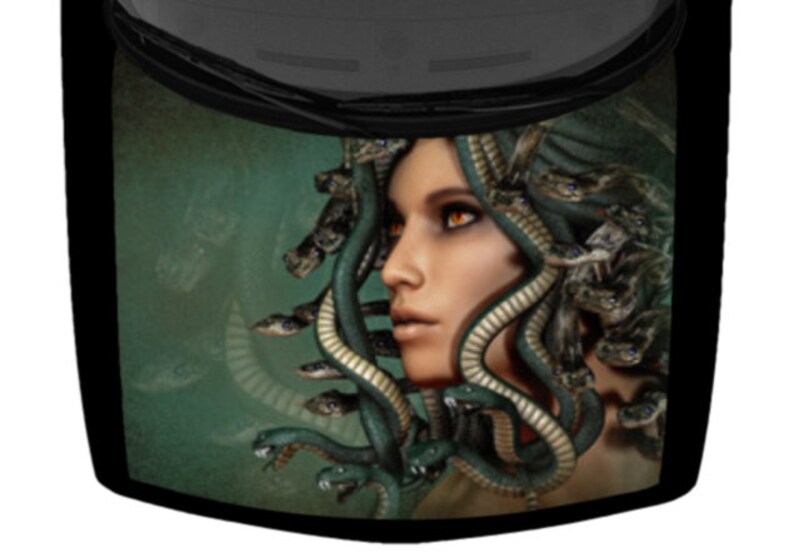Realistic Medusa Snakes Truck Hood Wrap Vinyl Car Graphic Decal Deep