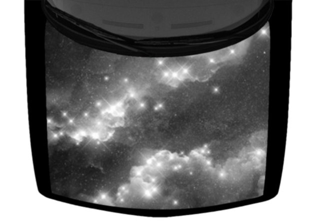 Grayscale Stars Nebula Galaxy Deep Space Pickup Car SUV Truck Hood Wrap ...