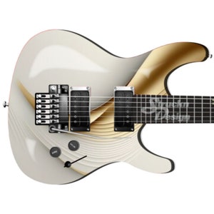 White Golden Marble Line Wellen Gitarre Bass Metall Vinyl Wrap Skin Aufkleber Laminat Air Release Bubble Free Grafik Peel & Stick Multi Size