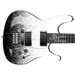Black White Gradient Fade Guitar Bass Metal Vinyl Wrap Skin Decal Laminated Air Release Bubble Free Graphic Peel & Stick Multiple Sizes