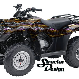 カラフルな波線メタリック迷彩 4 フィート x 10 フィート デカール ビニール グラフィック パターン ラップ キット ATV UTV ゴルフ カート オートバイ スクーター バイク キャスト ラミネート US