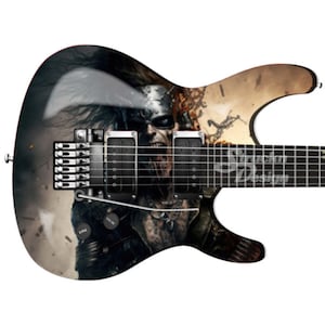 Undead Zombie Rockstar Beige Dark Gitarre Bass Metal Vinyl Wrap Skin Aufkleber Laminat Luftablass Bubble Free Grafik Peel & Stick Multi Size