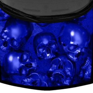 Realistic Skulls Collection Skull Vinyl Car Graphic Decal Hood Wrap Purple Blue Colorful Print 58in x 65in US Made Cast Laminated Option