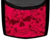 Sugar Skull Tattoo Grunge Hood Truck Wrap Vinyl Car Graphic Decal Maroon Pink 58 quot x 65 quot USA Made Cast Laminated Option