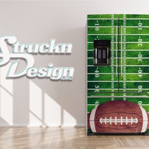 Watercolor Football Field Yard Line Sports Refrigerator Fridge Freezer Wrap Side by Side Top Bottom Door Vinyl Mural Skin Decal Removable